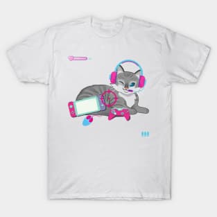 Easily Distracted by Cats and Video Games T-Shirt